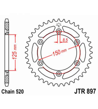 CORONA ARRASTRE HUSQVARNA 250 42 DIENTES JT R: 897-42