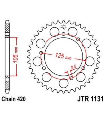 CORONA DE ARRASTRE APRILIA / DERBI / BETA 50 C.C. 45 Z. - JT - R: 1131-45