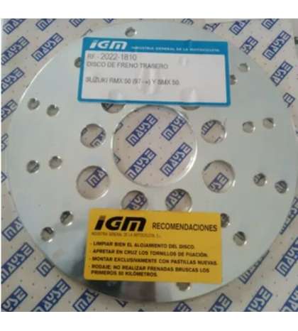 DISCO FRENO TRASERO SUZUKI RMX / SMX 50 C.C. - IGM - 2022-1810