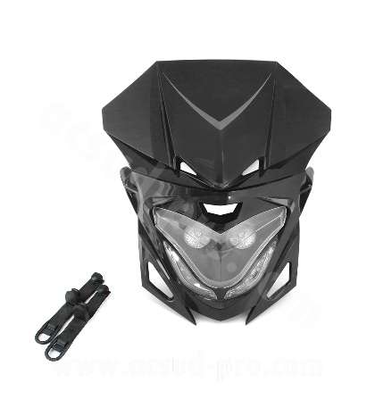 CARETA DE FARO UNIVERSAL NEGRA CON LED'S R: 448125A