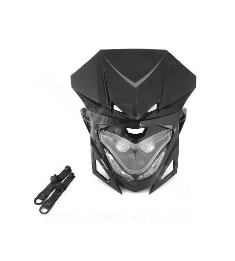 CARETA DE FARO UNIVERSAL NEGRA CON LED'S R: 448125A