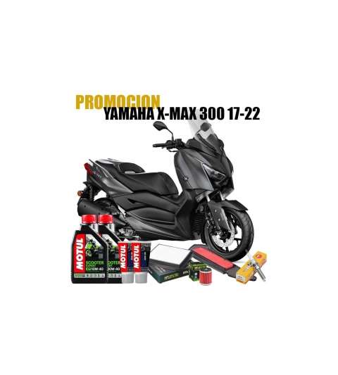 KIT REVISIÓN YAMAHA X-MAX 300 17-22 ACEITE+FILTROS+BUJIA R: YUNY
