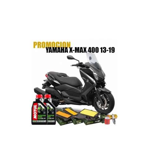 KIT REVISIÓN YAMAHA X-MAX 400 13-19 ACEITE+FILTROS+BUJIA R: YJYV