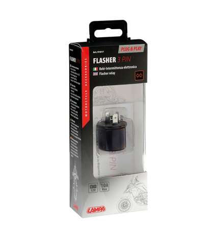 FLASHER 3 PIN, INTERMITENCIA ELECTRÓNICA PLUG & PLAY - 12V - 10A R: 91617