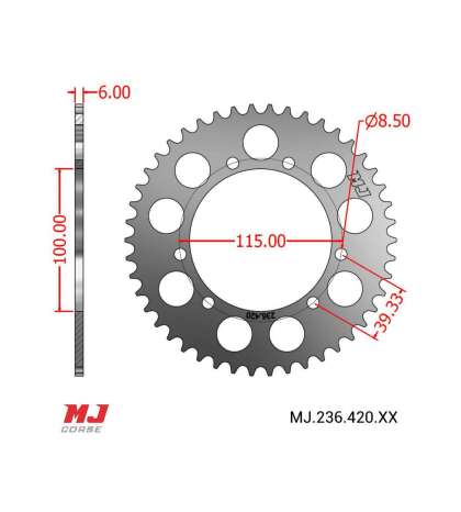 CORONA ARRASTRE 54 PASOS BETA / GILERA / MH 50 ( ANTIGUAS ) R: MJ.236.420.54