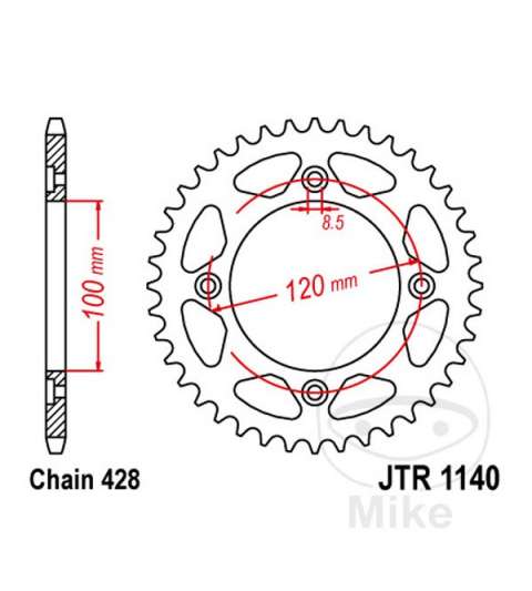 CORONA BETA RR 125 C.C. PASO 428 / 50 Z. - JT STROKER - R: R1140-50