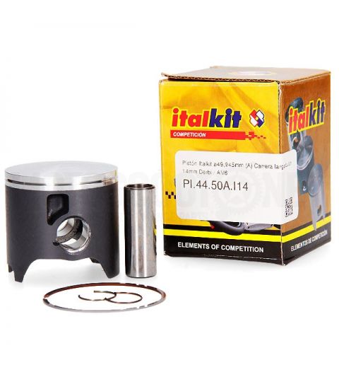 PISTÓN ITALKIT Ø49,945 MM (A) CARRERA LARGA BULÓN 14MM DERBI / AM6 R: PI.44.50A.I14