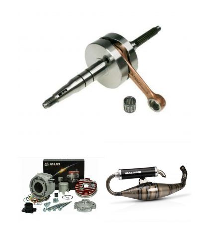 MAXI KIT ( 3 PIEZAS ) EQUIPOMOTOR / CIGUEÑAL / ESCAPE TESTA ROSSA / MINARELLI SCOOTER LC MALOSSI R: 3216832/3115390/538855