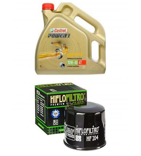 ACEITE 10W 40 CASTROL ( 4 LITROS ) + FILTRO ACEITE HF204 - HIFLOFILTRO - R: AC204