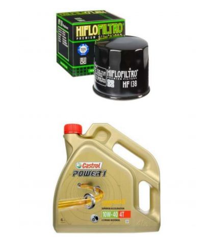 ACEITE 10W 40 CASTROL ( 4 LITROS ) + FILTRO ACEITE HF138 - HIFLOFILTRO - R: AC138