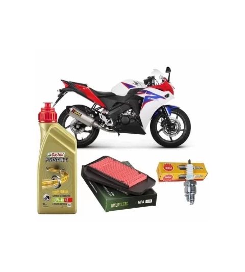 KIT REVISIÓN HONDA CBR125 R 04/19 ACEITE+FILTRO+BUJIA R: KRH125