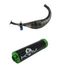 ESCAPE MINARELLI AM 6 KRM PRO RIDE 100 / 115 C.C SILENCIADOR NEGRO-VERDE R: E12VE