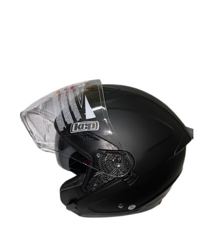CASCO DEMI JET CON VISOR SOLAR ( TM ) NEGRO-MATE OF669 KRP R: 124TM