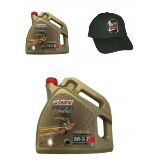 CASTROL 10W 50 RACING SINTETICO ENVASE ( 4 LITROS x 2 + GORRA ) R: 110003356G
