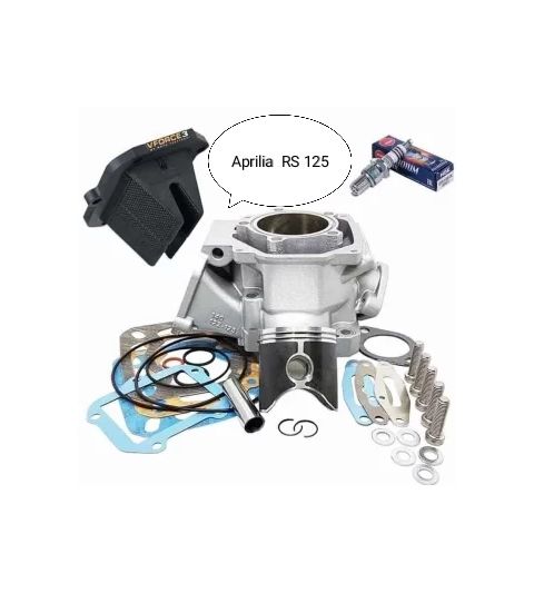 KIT CILINDRO ITALKIT APRILIA RS 125 / 140 + CAJA LAMINAS VFORCE + BUJÍA IRIDIUM R: KB125I