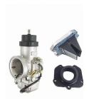 KIT CARBURADOR DELLORTO 34 + CAJA LAMINAS DOBLE PRISMA CARBONO ITALKIT R: KA125CL
