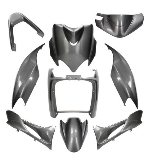 KIT DE PLASTICOS YAMAHA JOG RR 50 C.C. GRIS NARDO (9 PIEZAS) R: 366872