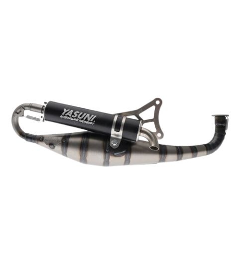 TUBO ESCAPE MINARELLI HORIZONTAL YAMAHA AEROX 50 / JOG RR 50 NEGRO CARRERA 21 YASUNI R: TUB910N