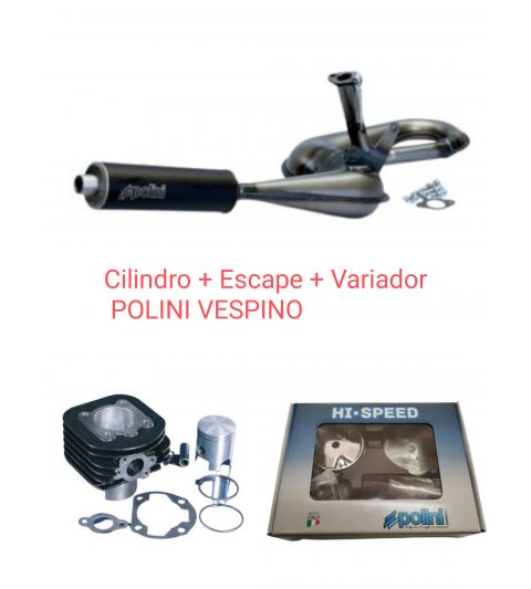 KIT POLINI VESPINO ( VARIADOR + ESCAPE + CILINDRO 65 C.C. ) R: K65ESV