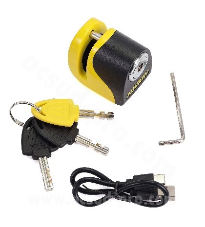 CANDADO BLOQUEO DE DISCO ALARMA B-LOCK-06 MINI AMARILLO / NEGRO R: 603036D