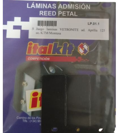 JUEGO DE LAMINAS APRILIA RS 125 C.C. ( PARA CAJA ORIGINAL ) EN VETRONITE - ITALKIT - R: LP.01.1