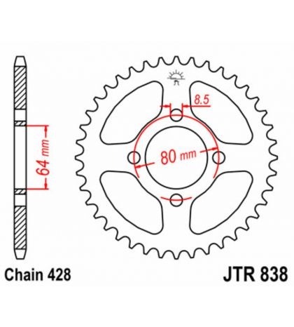 CORONA DE ARRASTRE YAMAHA YBR 125 C.C. - JT - R: R838-45