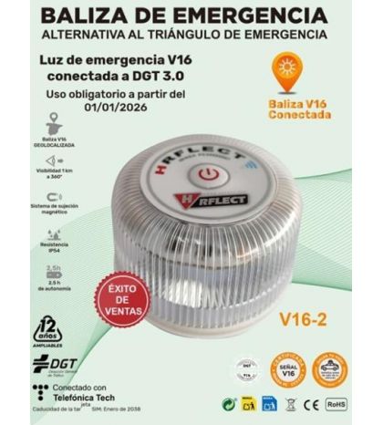 LUZ EMERGENCIA V16 GEOLOCALIZADA CONEXIÓN DGT 3.0 - AMOLUX - R: V16003