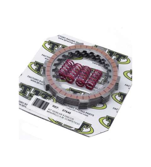 JUEGO DISCOS EMBRAGUE KEVLAR 9 DISCOS MINARELLI AM 6 CARBONO - TJT - R: 07640