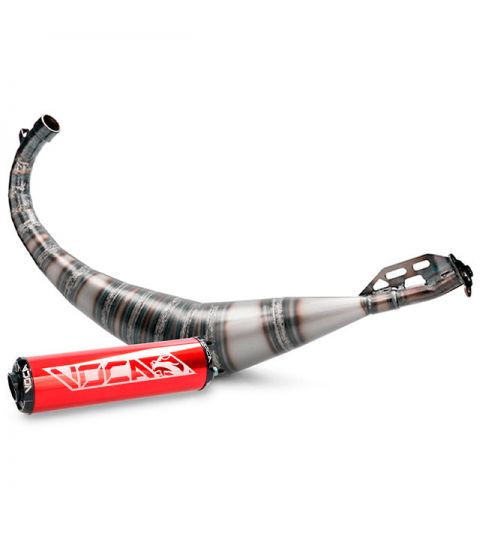 ESCAPE SALIDA POR ABAJO - AM6 - 50 / 70 C.C. - ROOKIE - ROJO - VOCA RACING R: VCR-RD25188/RE