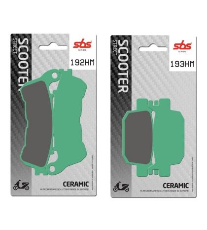 KIT PASTILLAS DE FRENO DELANTERAS + TRASERAS HONDA SH 125, SH 300, SWING 125, FORZA 250/300 - SBS - R: P192HM+P193HM