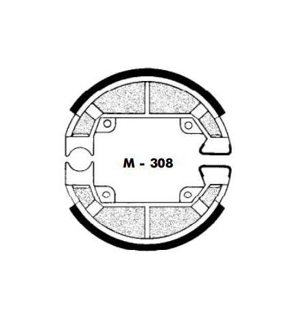 JUEGO ZAPATAS FRENO PIAGGIO NRG 50, ZIP 50 - AGPA - R: M308