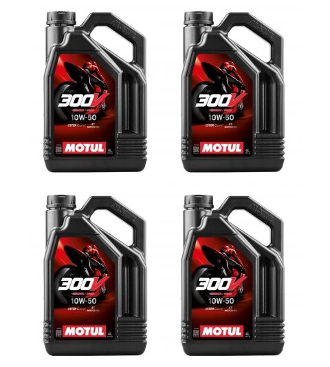 CAJA ( 4 UNIDADES DE 4 LITROS ) MOTUL 300V 10W 50 4T. FACTORY LINE RACING R: PA1050M