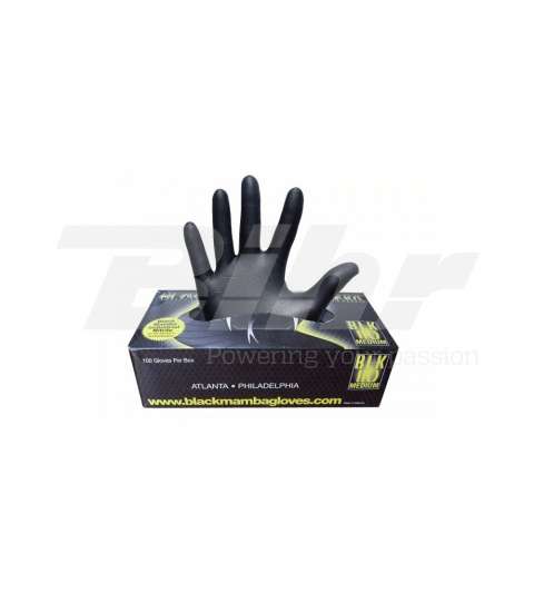 CAJA 100 GUANTES NITRILO COLOR NEGRO TL BLACK MAMBA