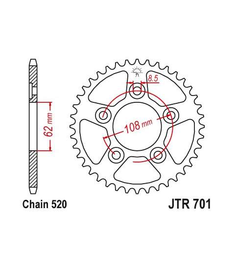 CORONA APRILIA 125 VARIOS MODELOS 39Z - JT - R: R701-39
