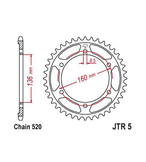 CORONA APRILIA 600 VARIOS MODELOS 43Z - JT - R: R5-43