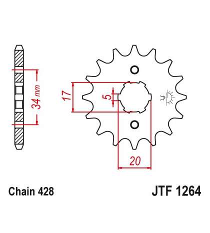 PIÑON DE ARRASTRE DERBI 125 VARIOS MODELOS 17Z - JT - R: F1264-17
