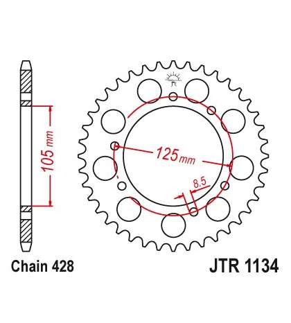CORONA DERBI 125 VARIOS MODELOS 48Z - JT - R: R1134-48