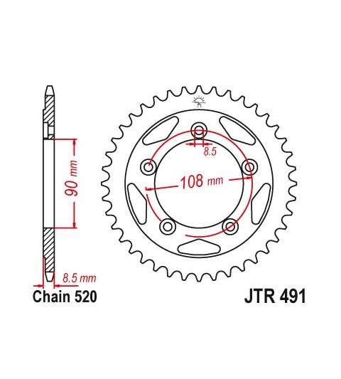 CORONA DUCATI 851/906 VARIOS MODELOS 38Z - JT - R: R491-38