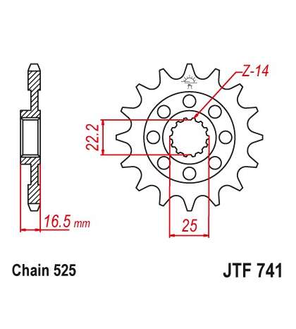 PIÑON DE ARRASTRE DUCATI 1000/1098 VARIOS MODELOS 15Z - JT - R: F741-15
