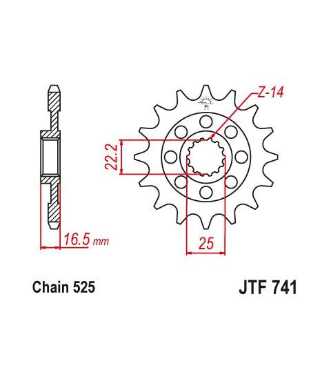 PIÑON DE ARRASTRE DUCATI 1000/1098 VARIOS MODELOS 15Z - JT - R: F741-15