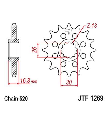 PIÑON DE ARRASTRE HONDA 600 VARIOS MODELOS 16Z - JT - R: F1269-16