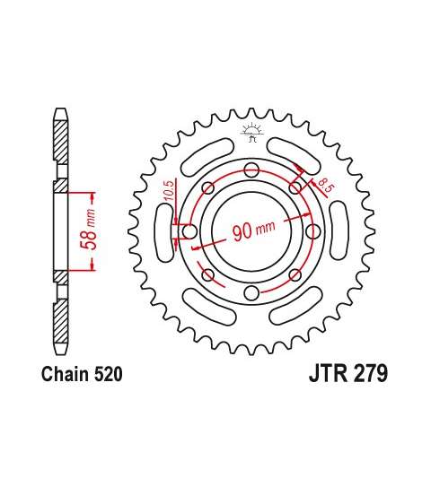 CORONA HONDA 250 VARIOS MODELOS 33Z - JT - R: R279-33
