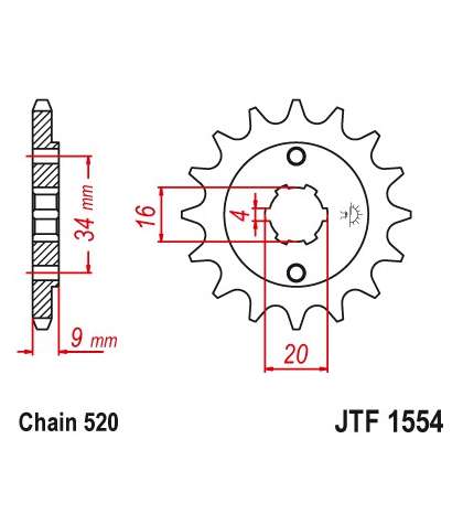 PIÑON DE ARRASTRE HYOSUNG 250 VARIOS MODELOS 14Z - JT - R: F1554-14