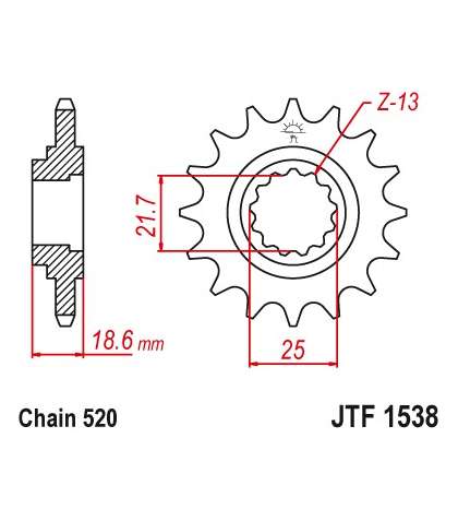 PIÑON DE ARRASTRE KAWASAKI 750 VARIOS MODELOS 15Z - JT - R: F1538-15