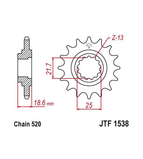 PIÑON DE ARRASTRE KAWASAKI 750 VARIOS MODELOS 15Z - JT - R: F1538-15