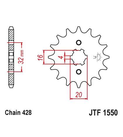 PIÑON DE ARRASTRE MOTOR HISPANIA 125 VARIOS MODELOS 14Z - JT - R: F1550-14