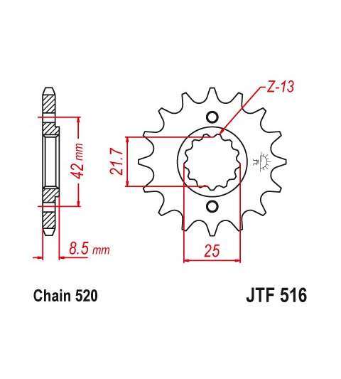 PIÑON DE ARRASTRE SUZUKI 500 VARIOS MODELOS 16Z - JT - R: F516-16