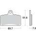 JUEGO PASTILLAS FRENO " SINTER " APRILIA RS4 50, MOTOR HISPANIA RX 50 - SBS - R: P189MS