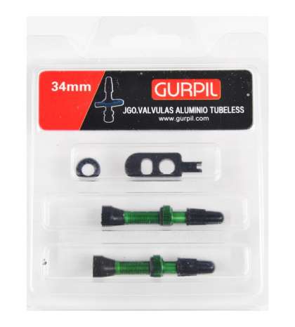 JUEGO 2 VÁLVULAS FV TUB. ALUMINIO VERDE 34MM - GURPIL - R: 31672