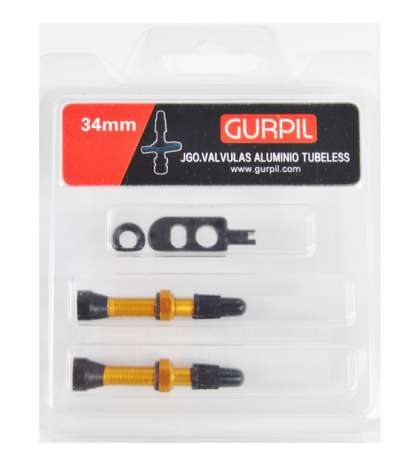 JUEGO 2 VÁLVULAS FV TUB. ALUMINIO AMARILLO 34MM - GURPIL - R: 31675